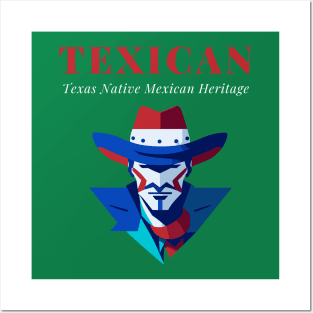 TEXICAN Texas Native Mexican Heritage Unisex TShirt Texan Tshirt Tejano Shirt. Posters and Art